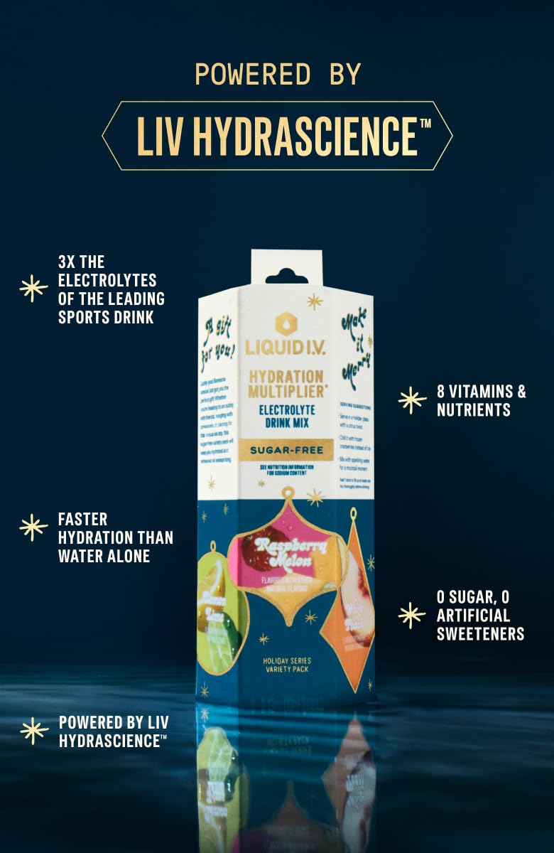 Liquid I.V. Hydration Multiplier Sugar-Free Lemon Lime flavor, 12-stick packaging