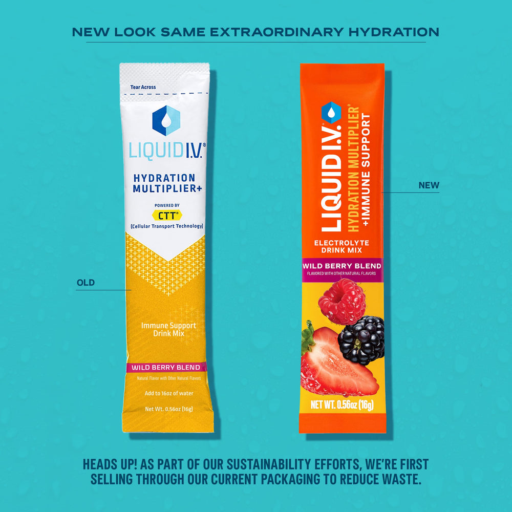 Single-serve stick pack of Liquid I.V. Hydration Multiplier Wild Berry