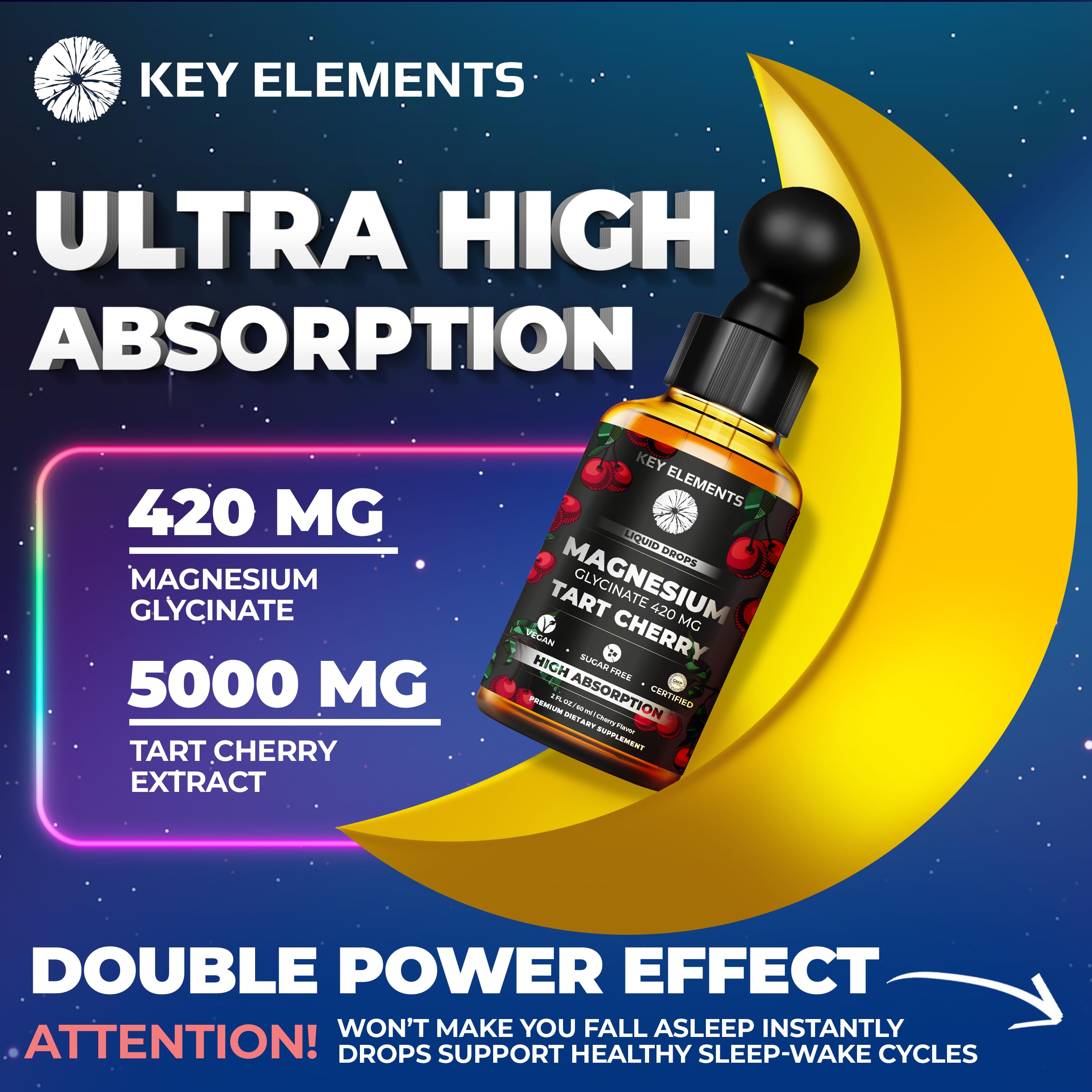 Product label highlights vegan, gluten-free, non-GMO, sugar-free