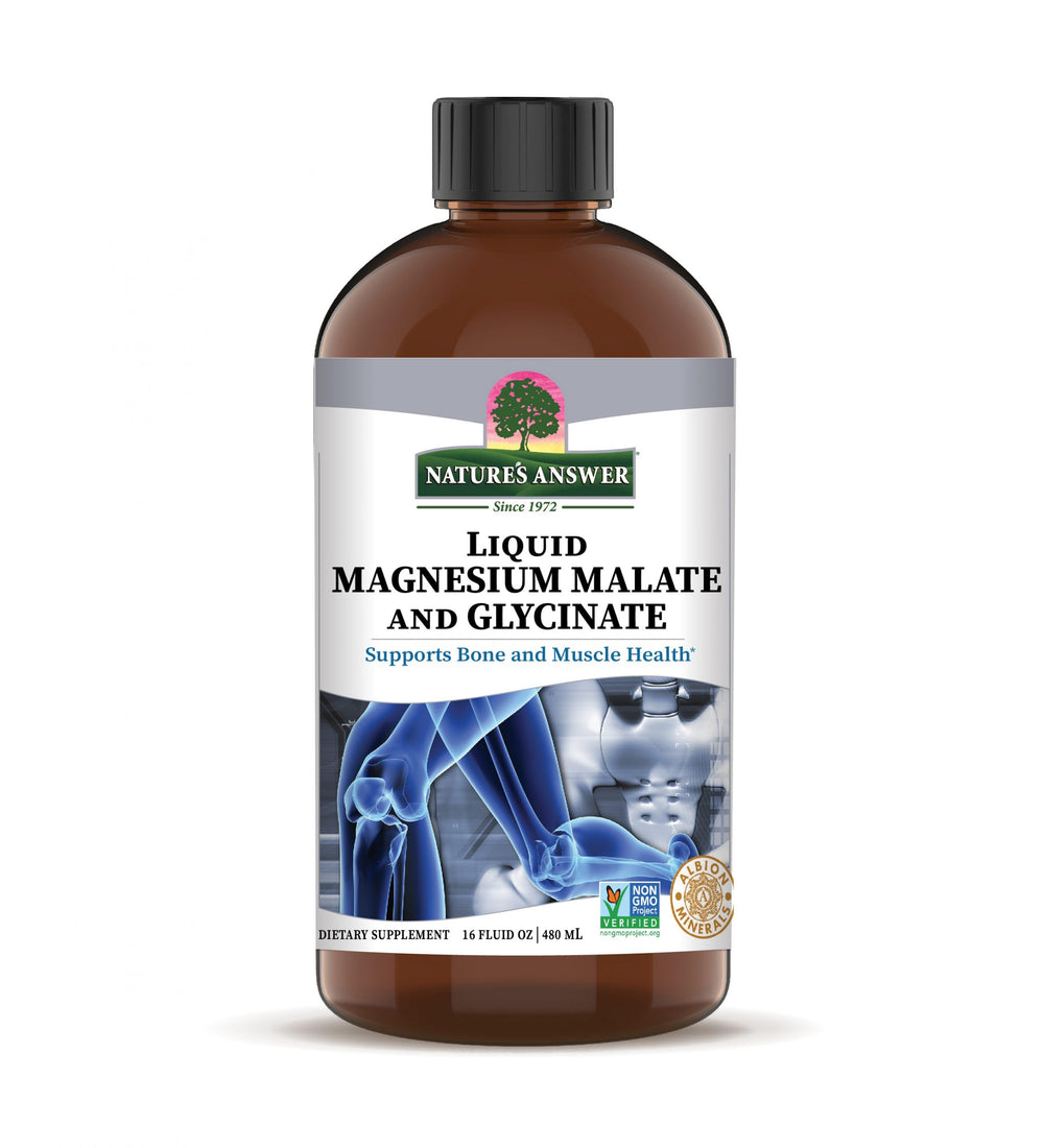 Liquid Magnesium Malate & Glycinate (16 oz) – vegan, gluten-free magnesium supplement for bone, muscle, and cardiovascular support.
