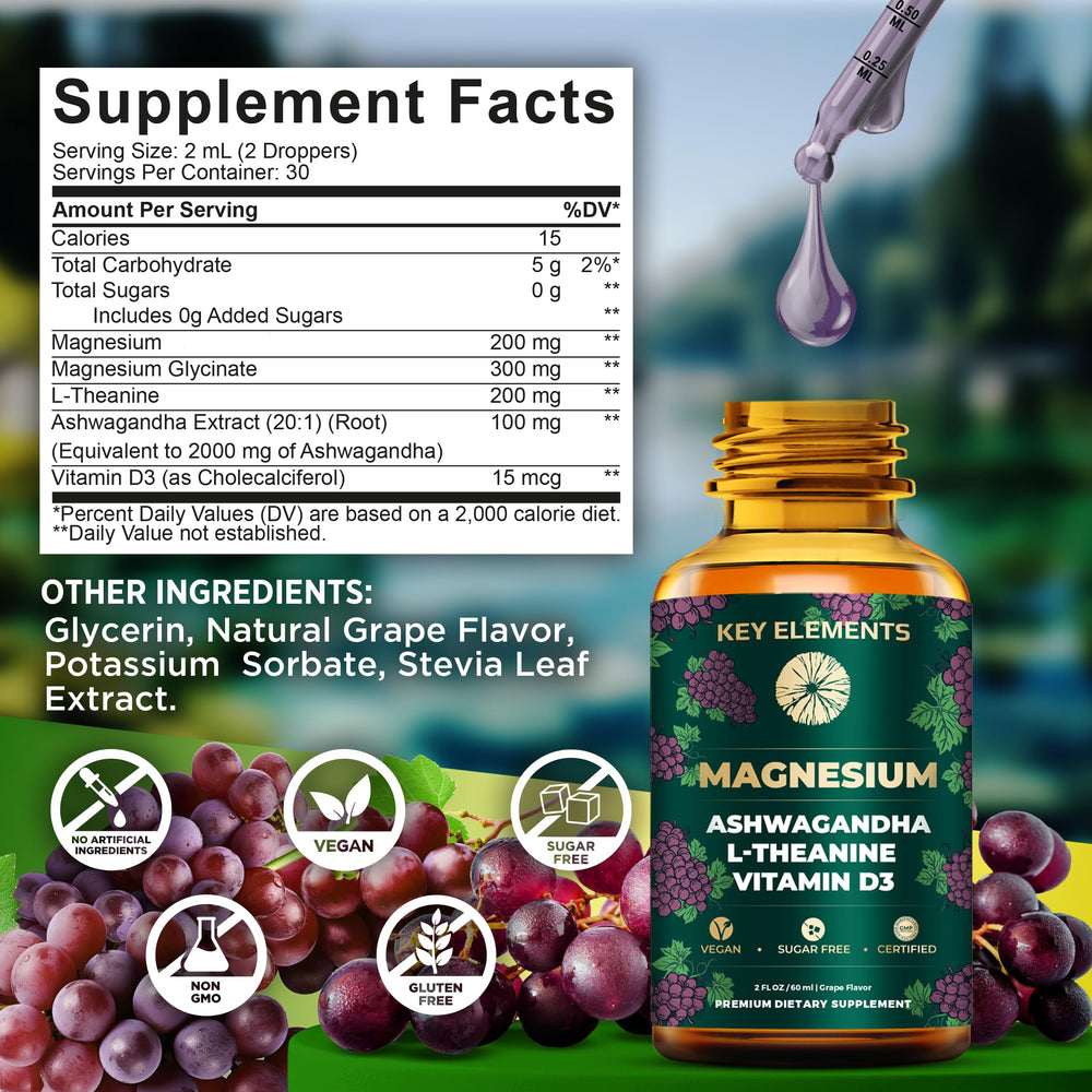 Usage illustration: 2 mL daily dropper for calm lifestyle