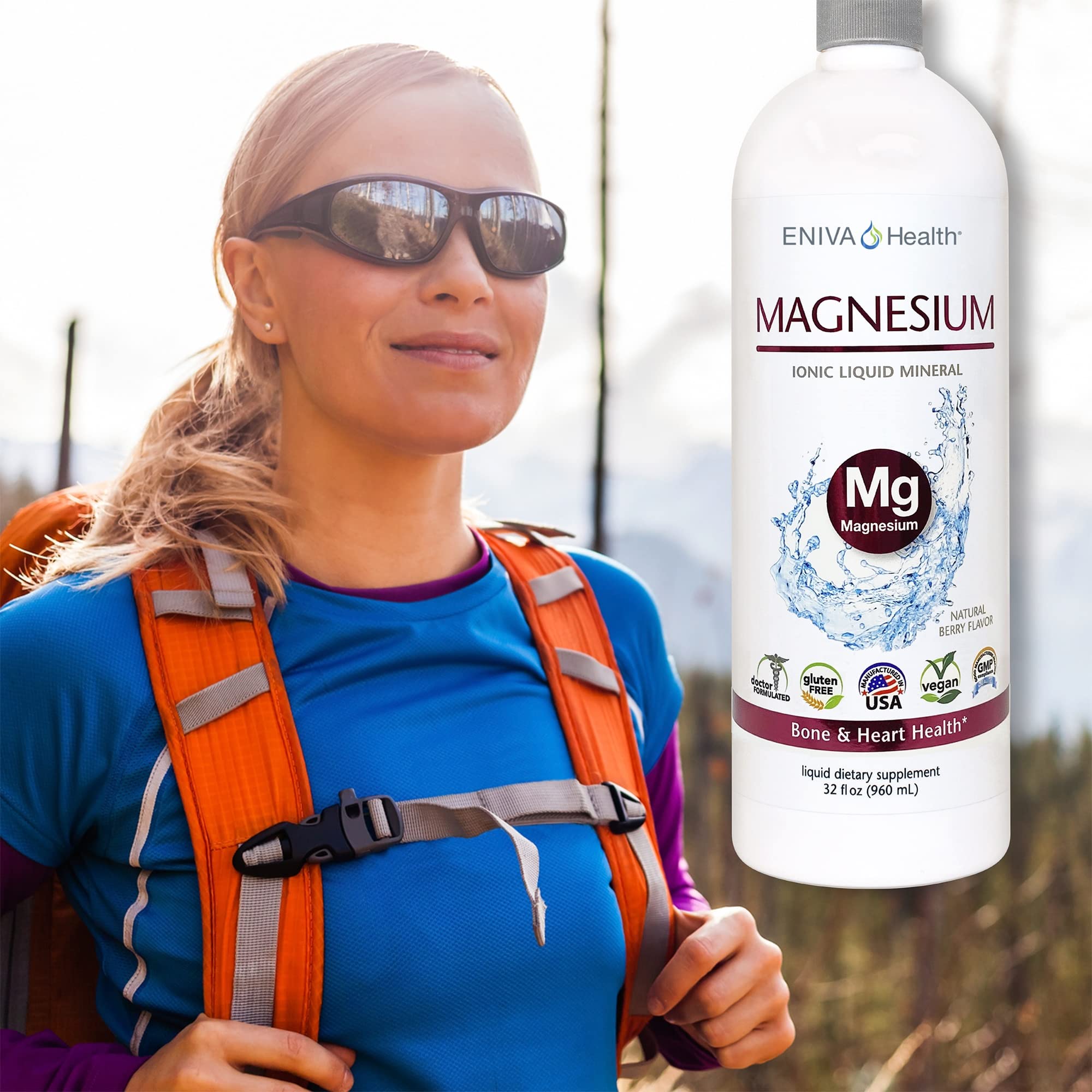 Close-up of the ingredient list on the magnesium supplement.