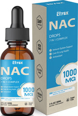 Liquid NAC Drops bottle with lemon flavor, 1000mg NAC per serving, 2 oz