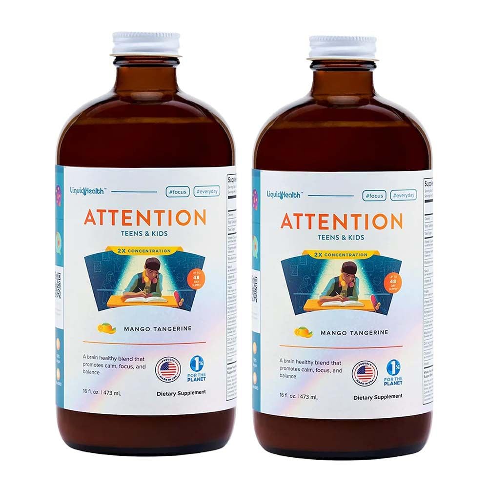 LiquidHealth Attention bottle with Mango Tangerine flavor