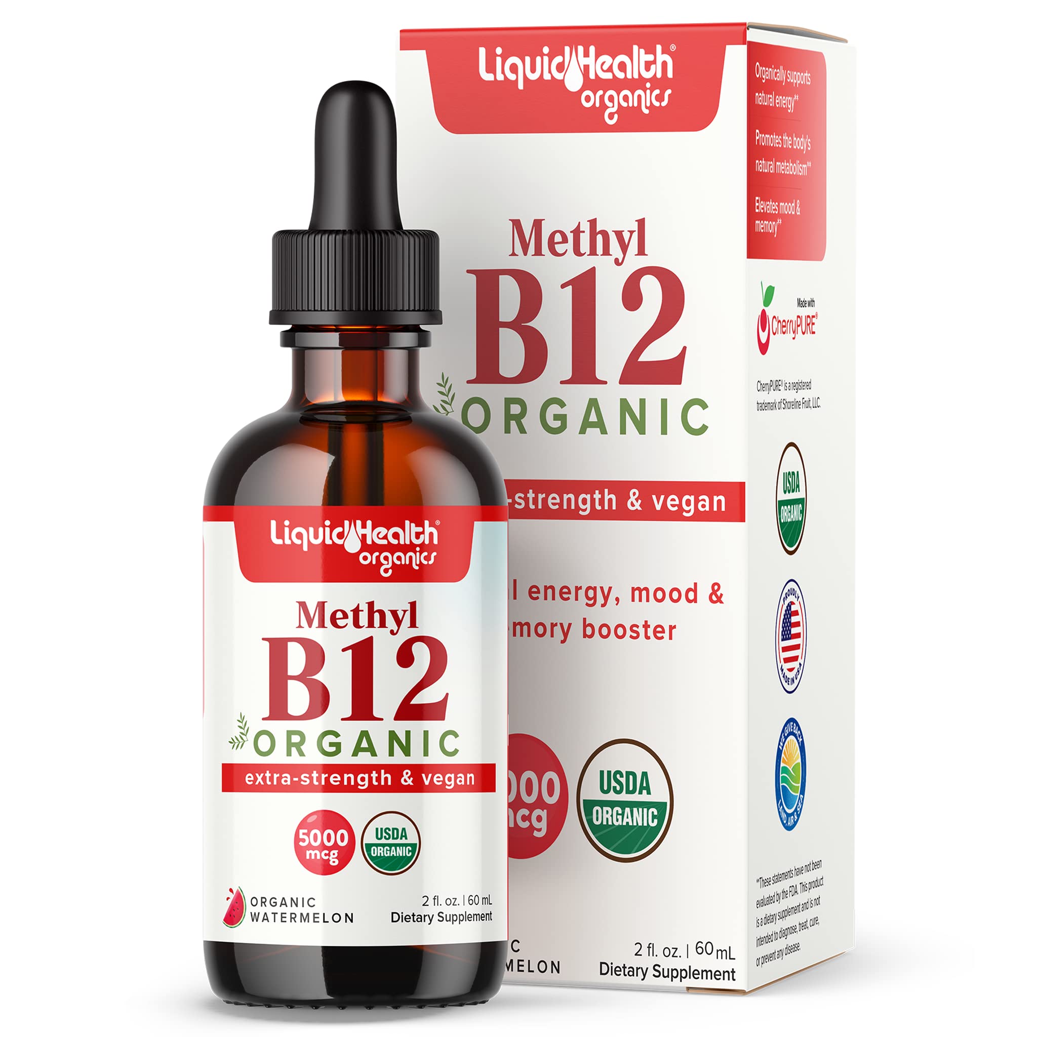 LIQUIDHEALTH B12 drops 5000 mcg methylcobalamin bottle