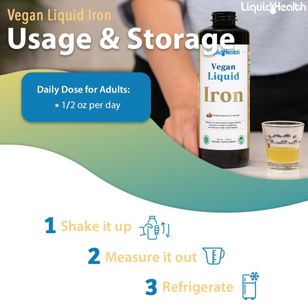 Infographic showing fast absorption and energy support of liquid iron