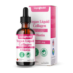 LIQUIDHEALTH vegan collagen drops 2oz bottle on white background