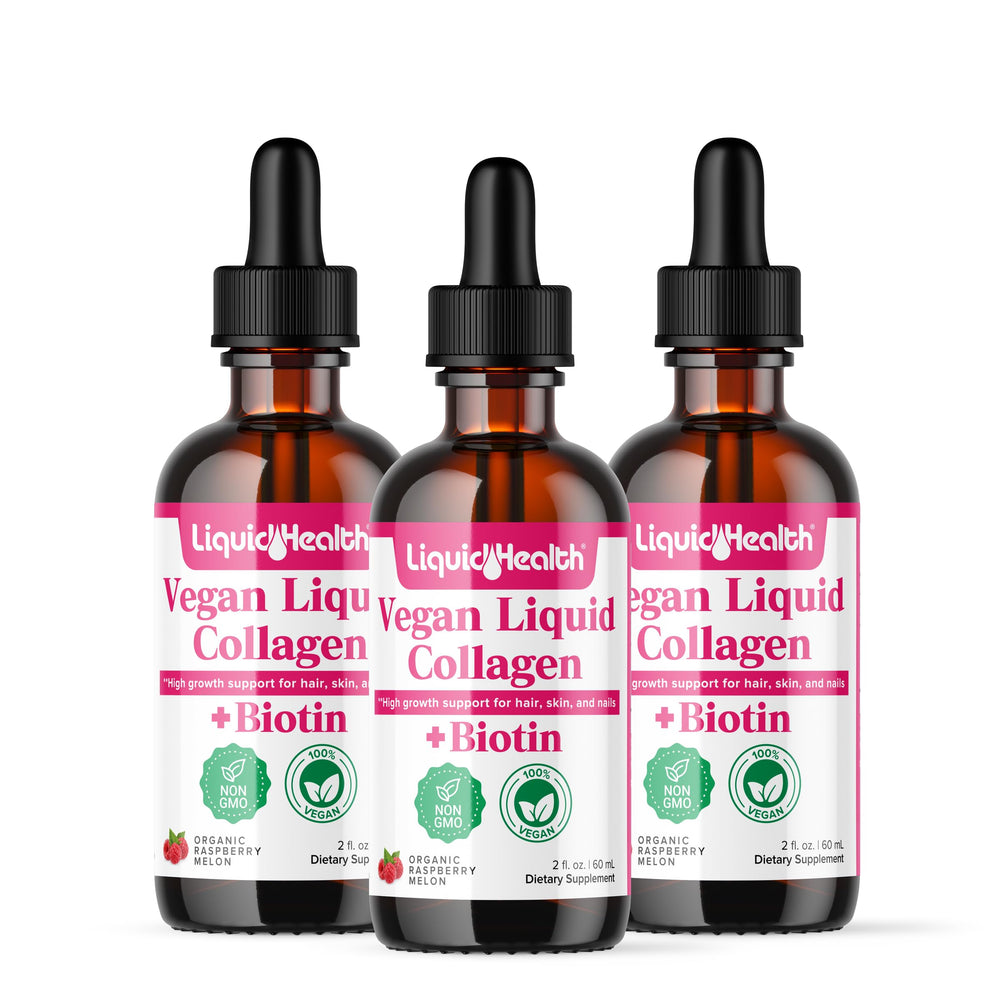 LIQUIDHEALTH vegan collagen drops 3-pack, USA made