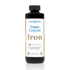 LIQUIDHEALTH vegan liquid iron bottle featuring SunActive and Ferrochel