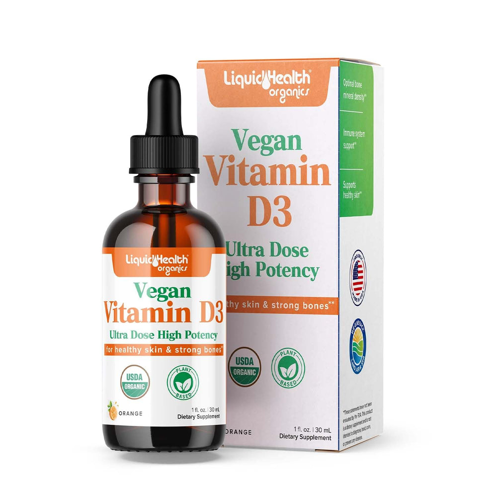 LIQUIDHEALTH Vitamin D3 bottle supports immune health and bone wellness