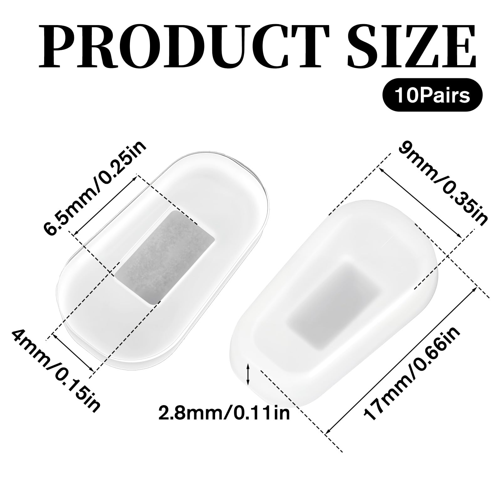 LIQWEI 10 Pairs Silicone Eyeglass Nose Pads white product image 2