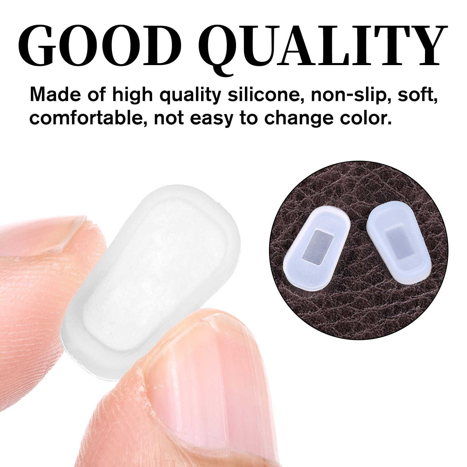 Close-up of slip-on silicone nose pads white