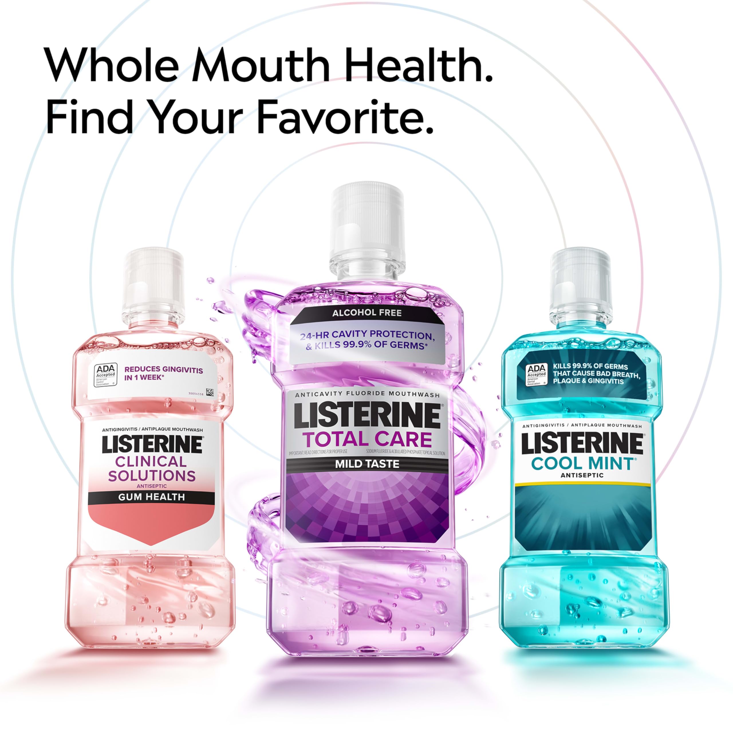 Ingredients label on Listerine Cool Mint Alcohol-Free Mouthwash bottle