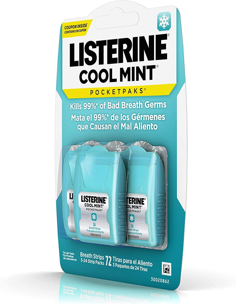 Usage directions for Listerine Pocketpaks Breath Strips