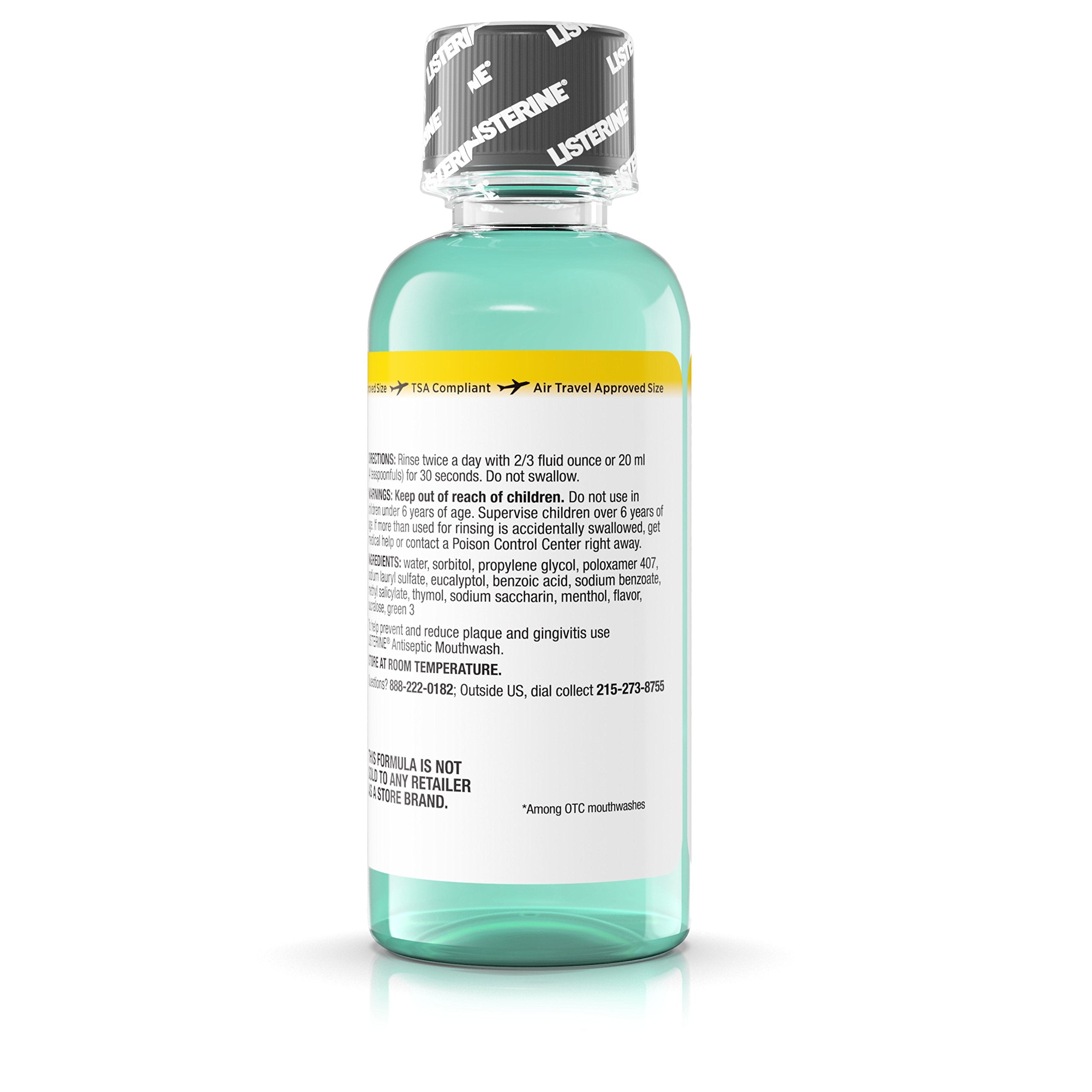 Side view of the Listerine Zero Cavity Mouthwash 24-pack box