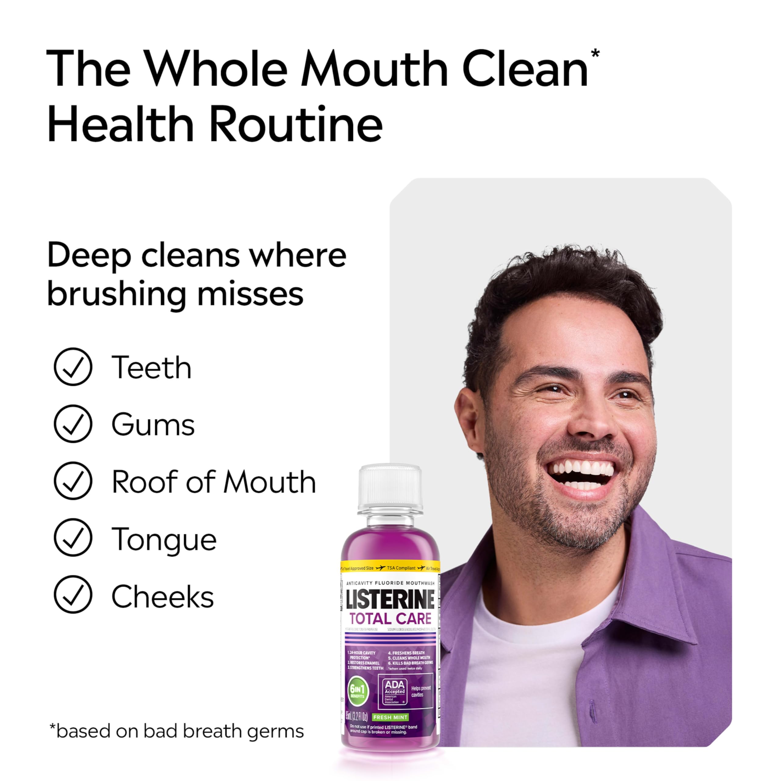 ADA Seal of Acceptance icon with Listerine Total Care
