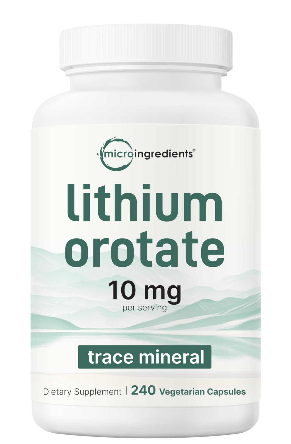 Lithium Orotate 10mg 240 vegetarian capsules pouch