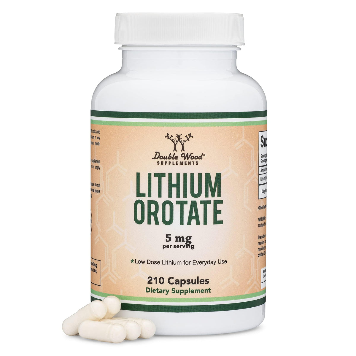 Lithium Orotate 5 mg - 210 capsules bottle