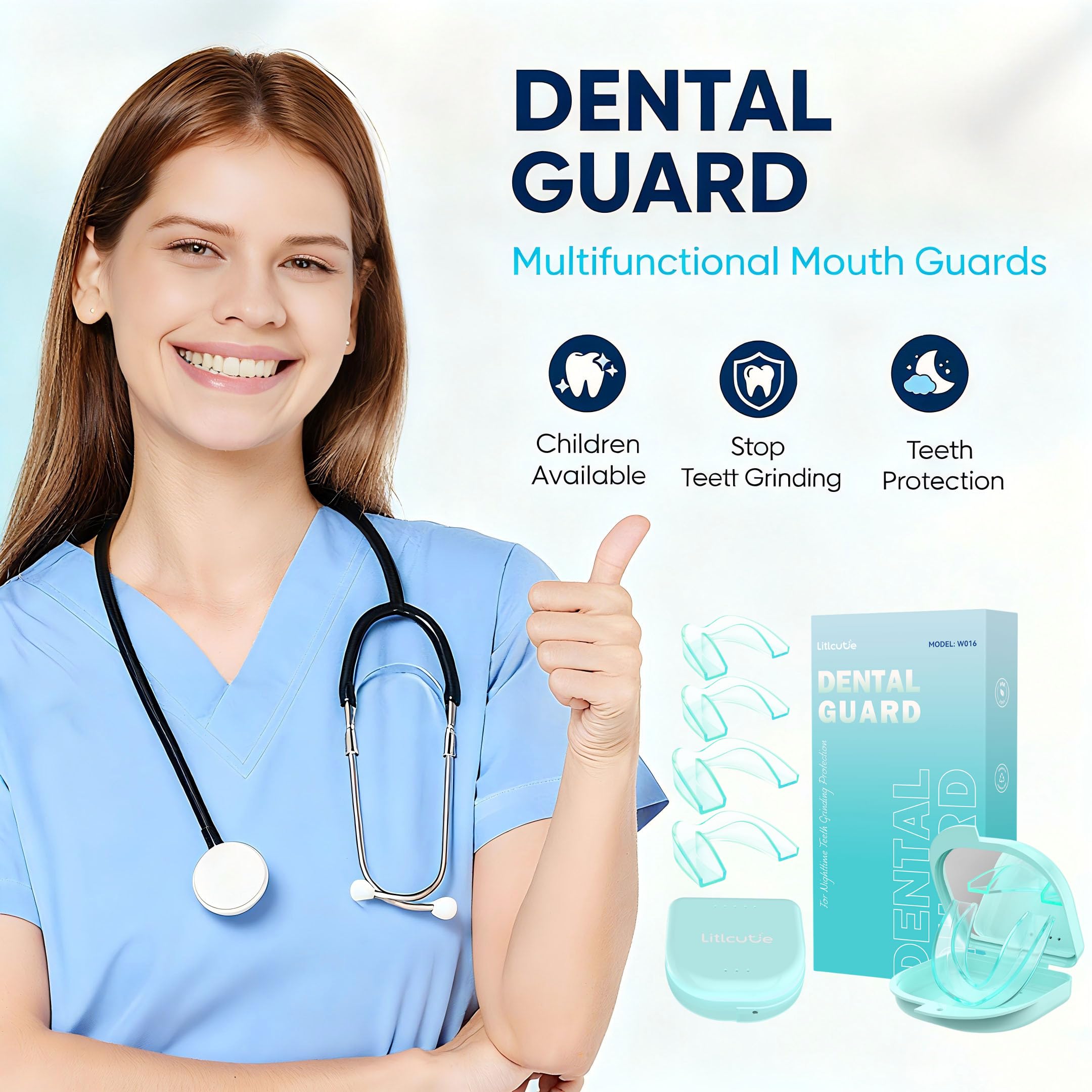 4-pack mouth guards with two sizes and included case