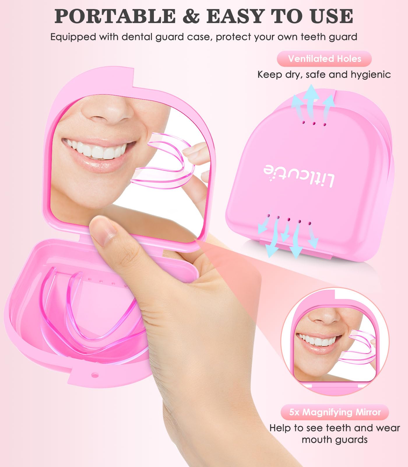 Close-up view of Litlcutie night guard for comfort