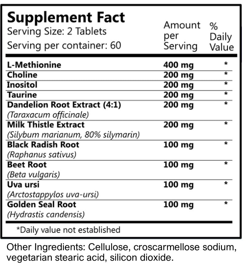 Close-up of Liva-Vite 120 tablets