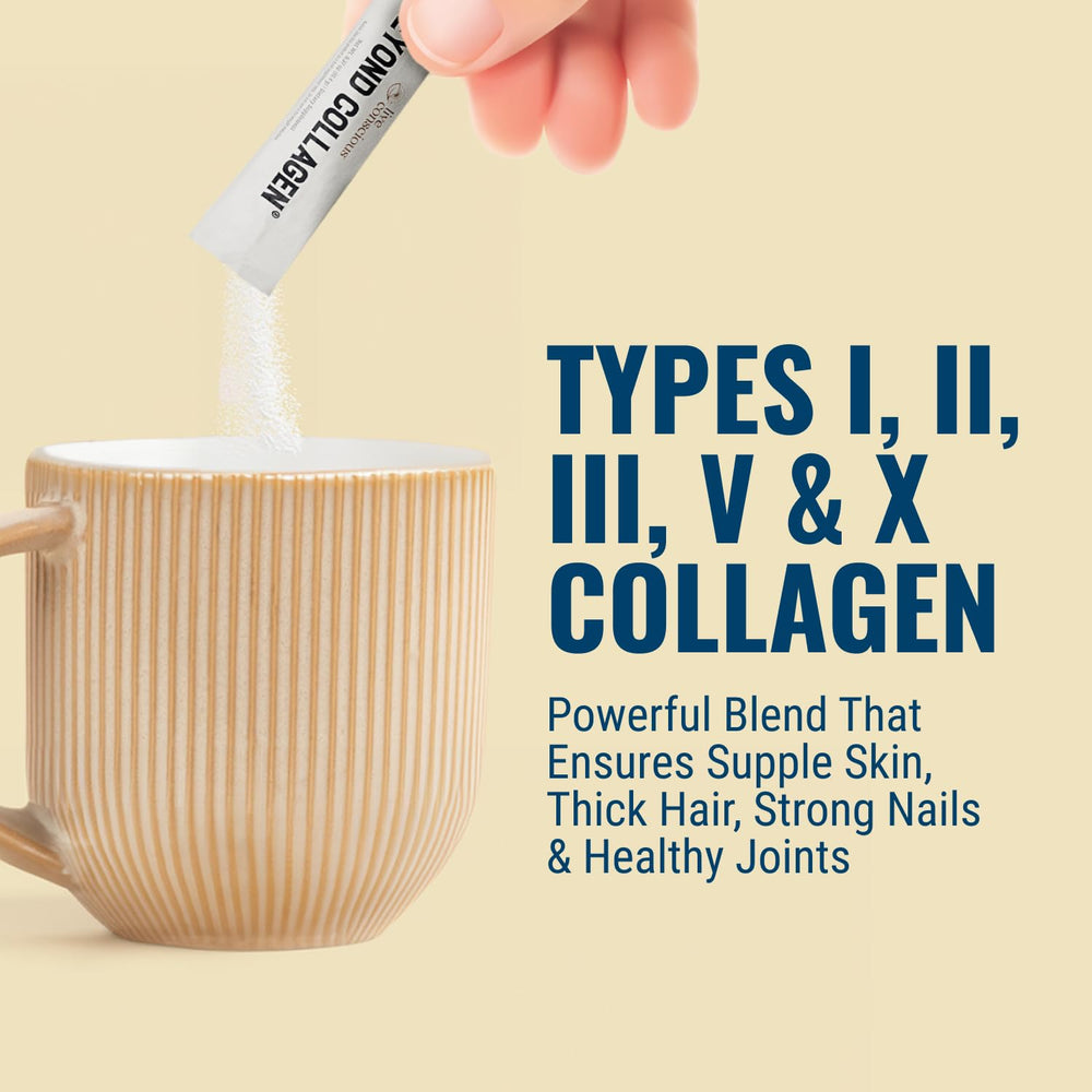 Dissolving Beyond Collagen powder in a glass of water