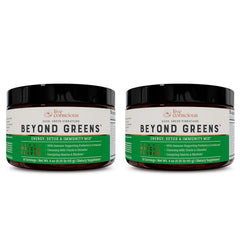 Front view of Live Conscious Beyond Greens Matcha two-pack bottles