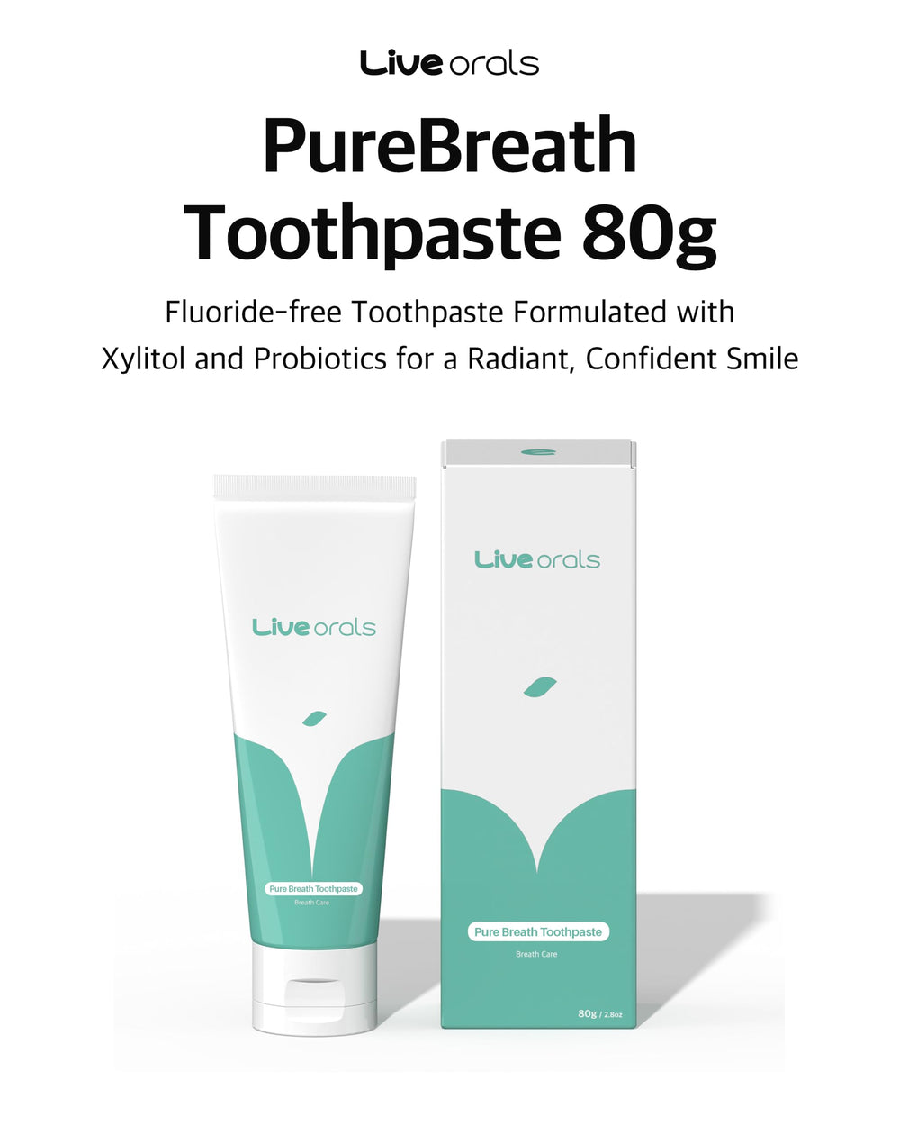 Mint Fresh PureBreath toothpaste tube on white background