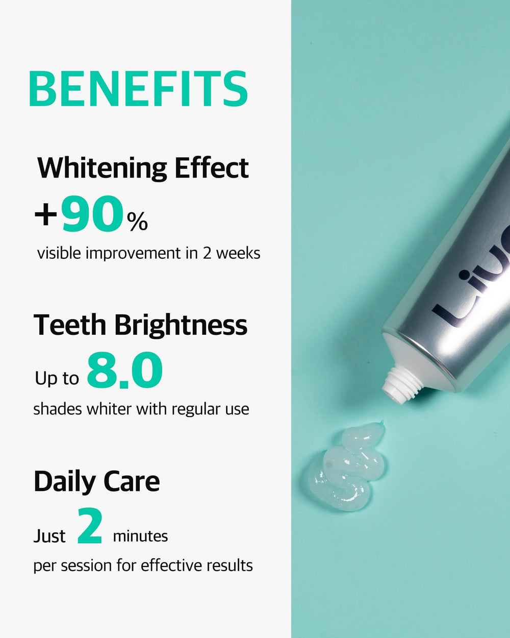 Whitening component: hydrogen peroxide in Live Orals toothpaste