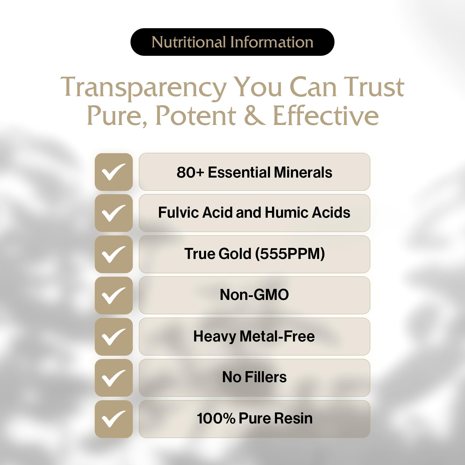 Texture of gold-infused Shilajit resin on spoon