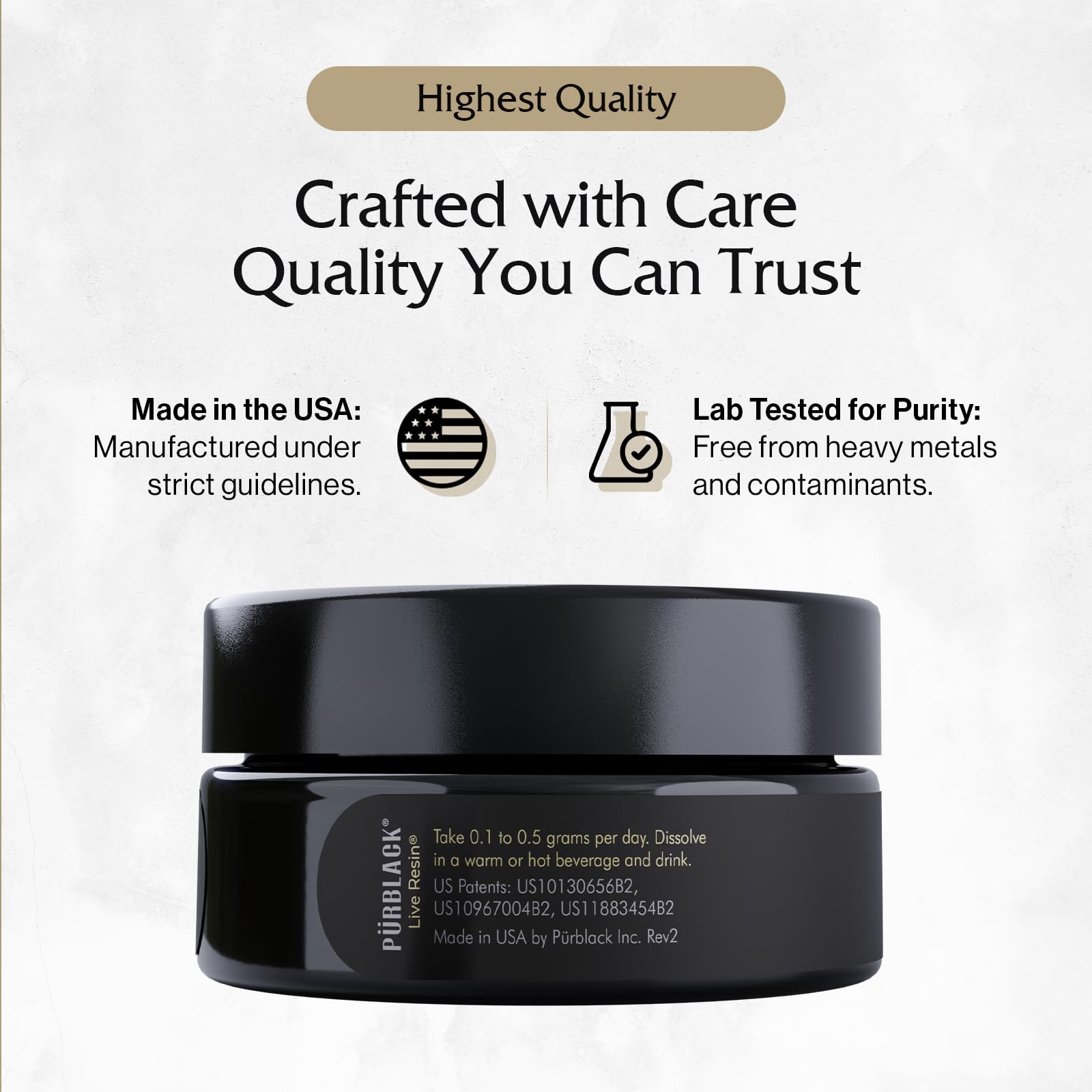 Purity and potency testing certificate with shilajit product