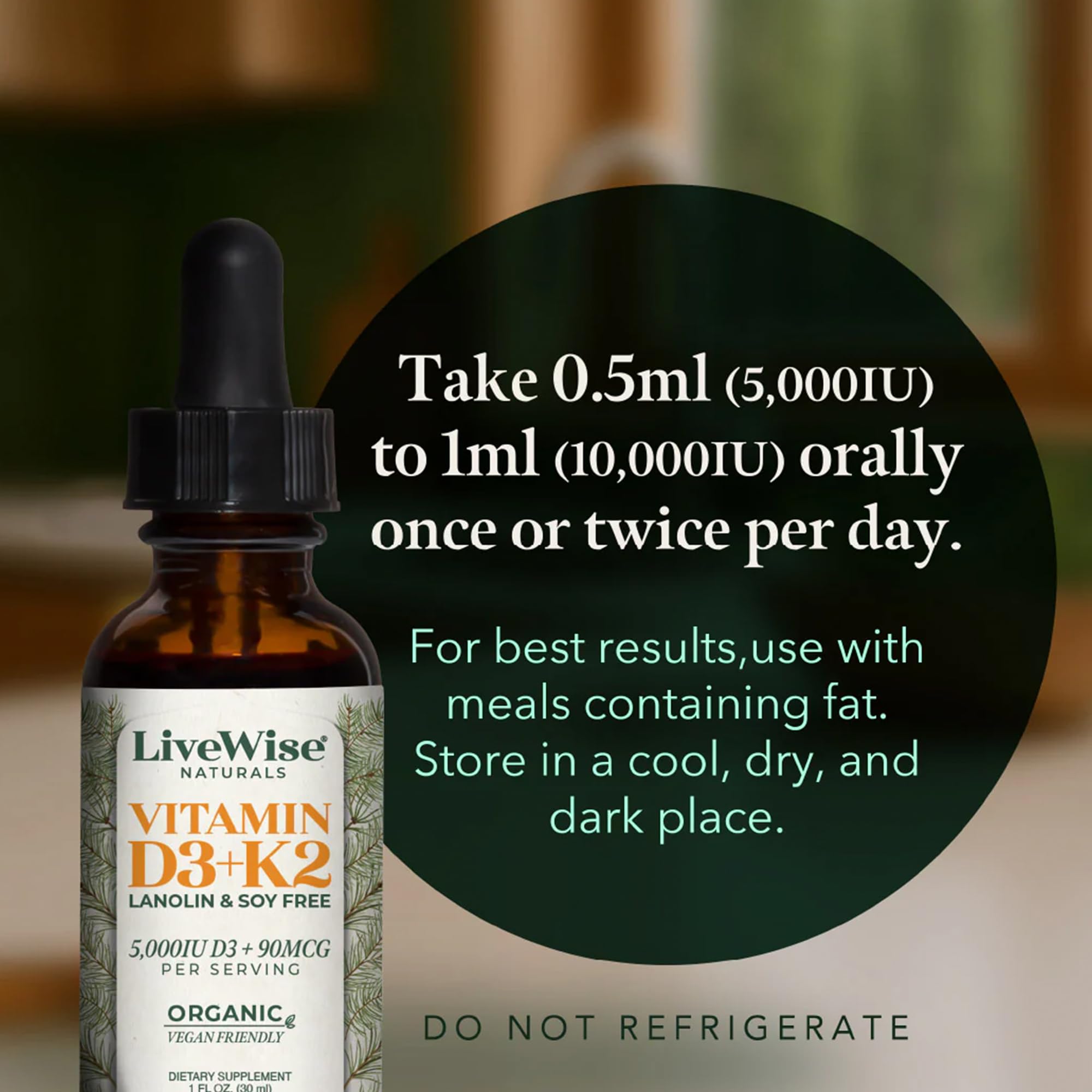 Dairy-free Vitamin D3+K2 5,000 IU product image