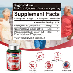 Close-up of CoQ10 softgels with coconut MCT oil