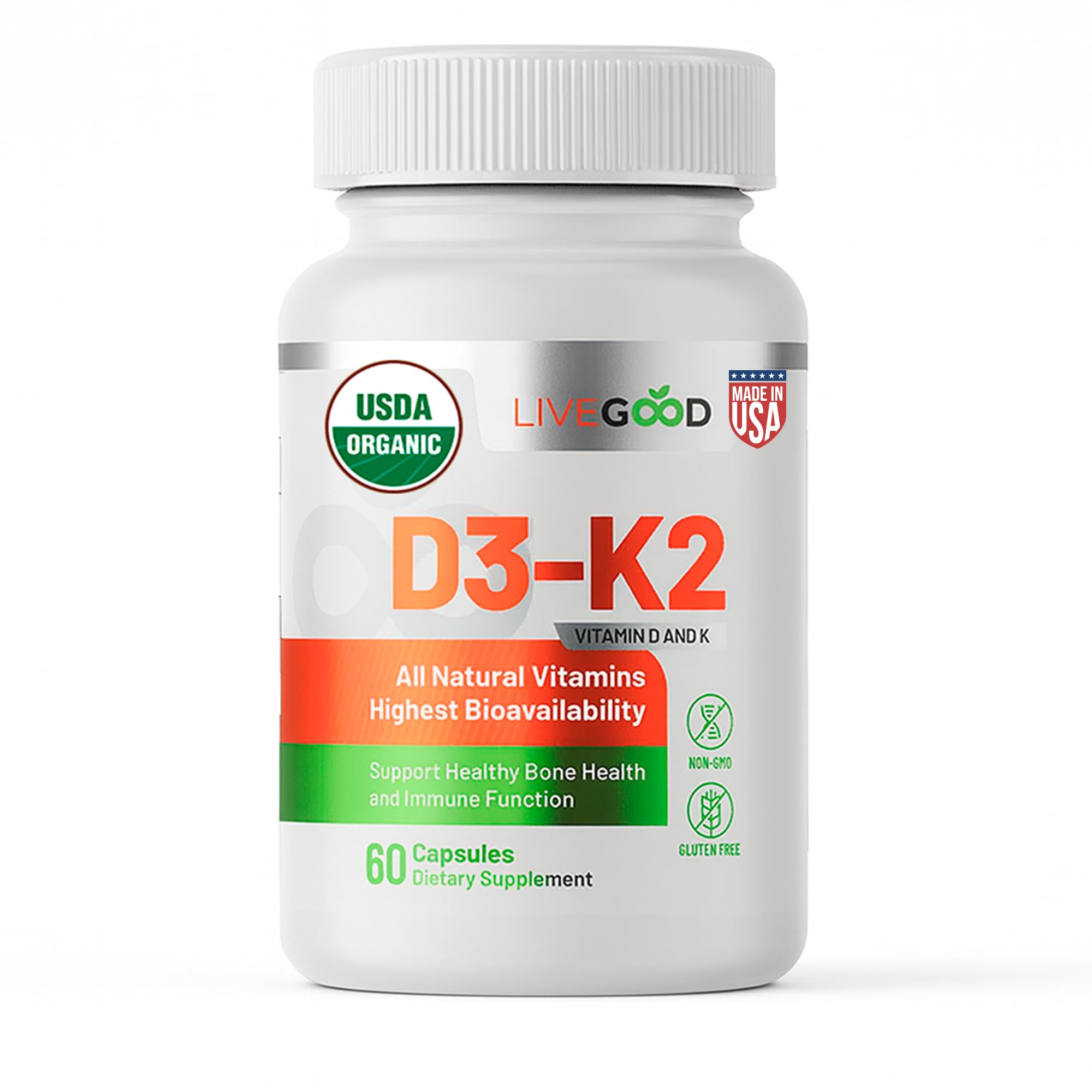 LIVEGOOD D3-K2 bottle front label