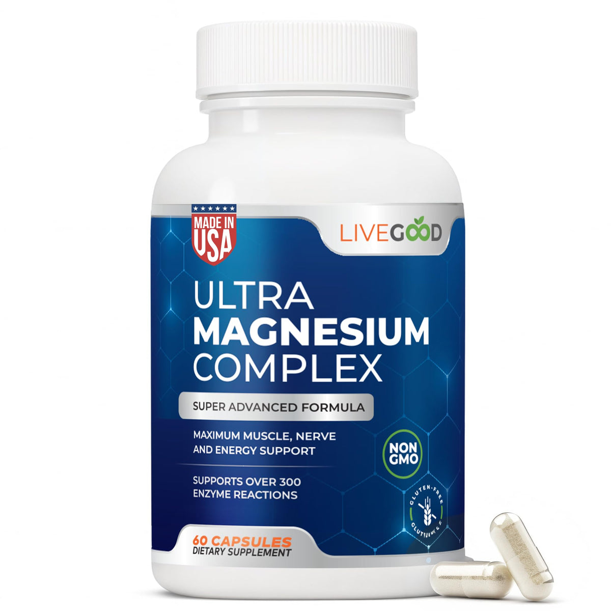 LiveGood Ultra Magnesium Complex bottle with label