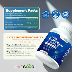 LiveGood Magnesium Complex supplement facts panel