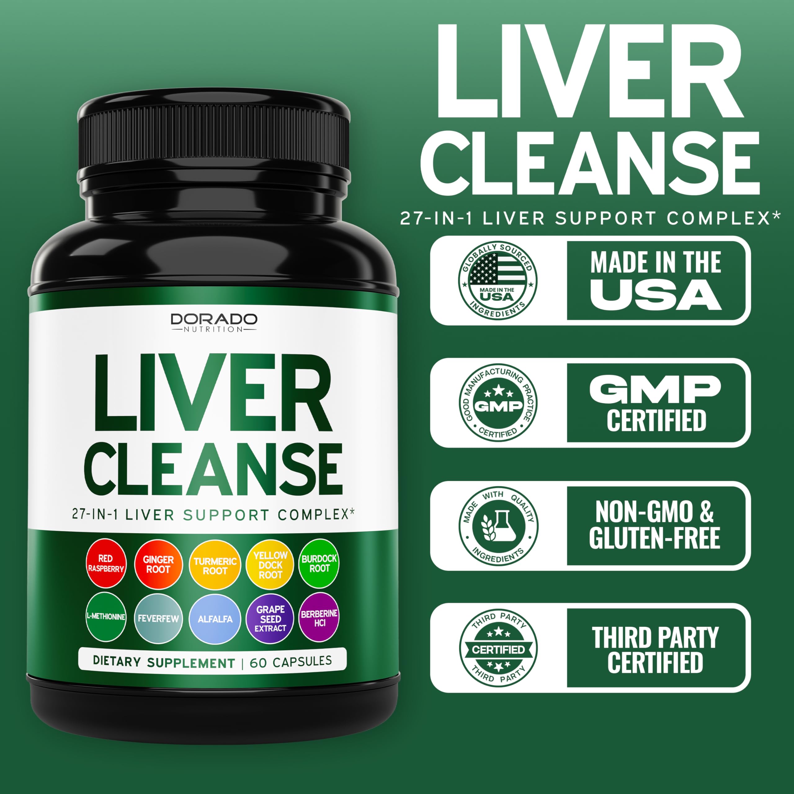 60 vegan capsules bottle labeled Liver Cleanse Detox & Repair