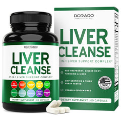 Bottle of Liver Cleanse Detox & Repair with 27-in-1 formula label