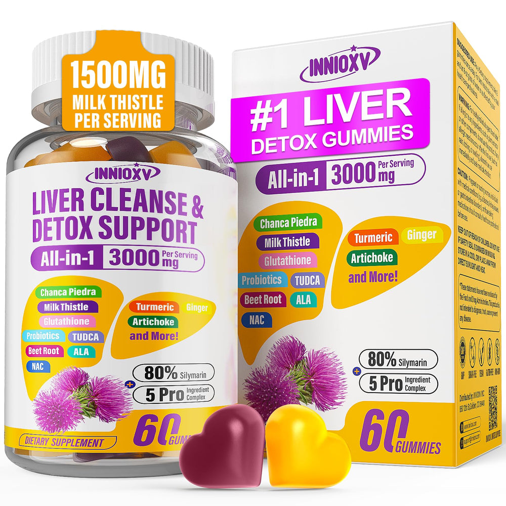 Liver Cleanse Detox Gummies bottle and gummies on a clean backdrop