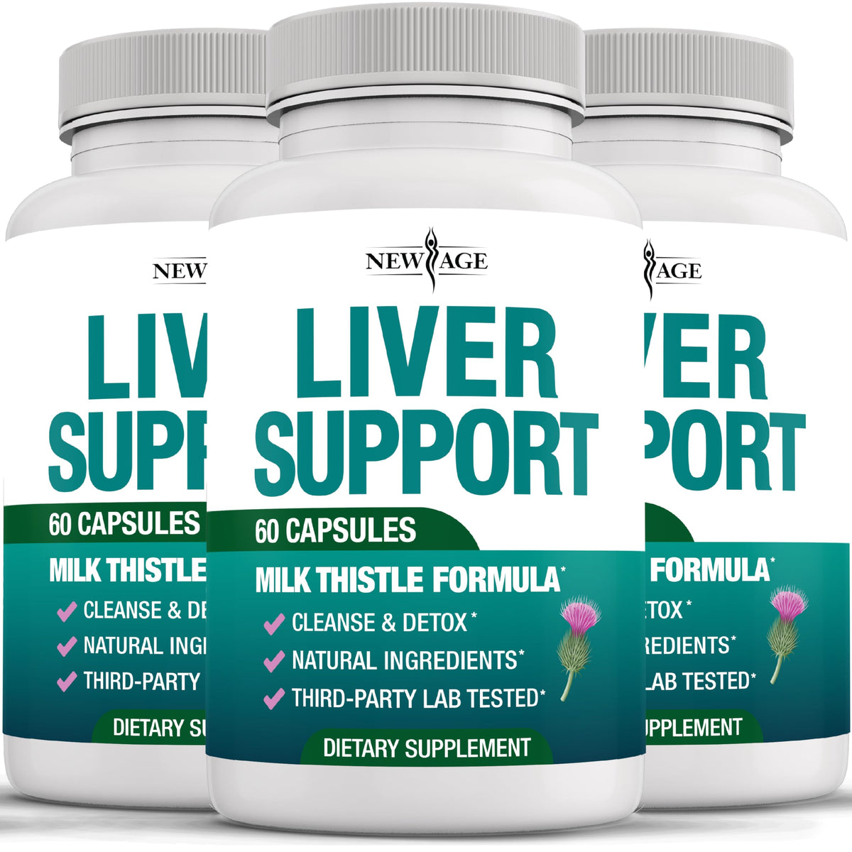 Liver cleanse detox with milk thistle capsules