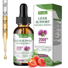 2 oz bottle of strawberry-flavored liver cleanse drops