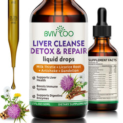 Front view of Liver Cleanse Detox & Repair Liquid Drops bottle