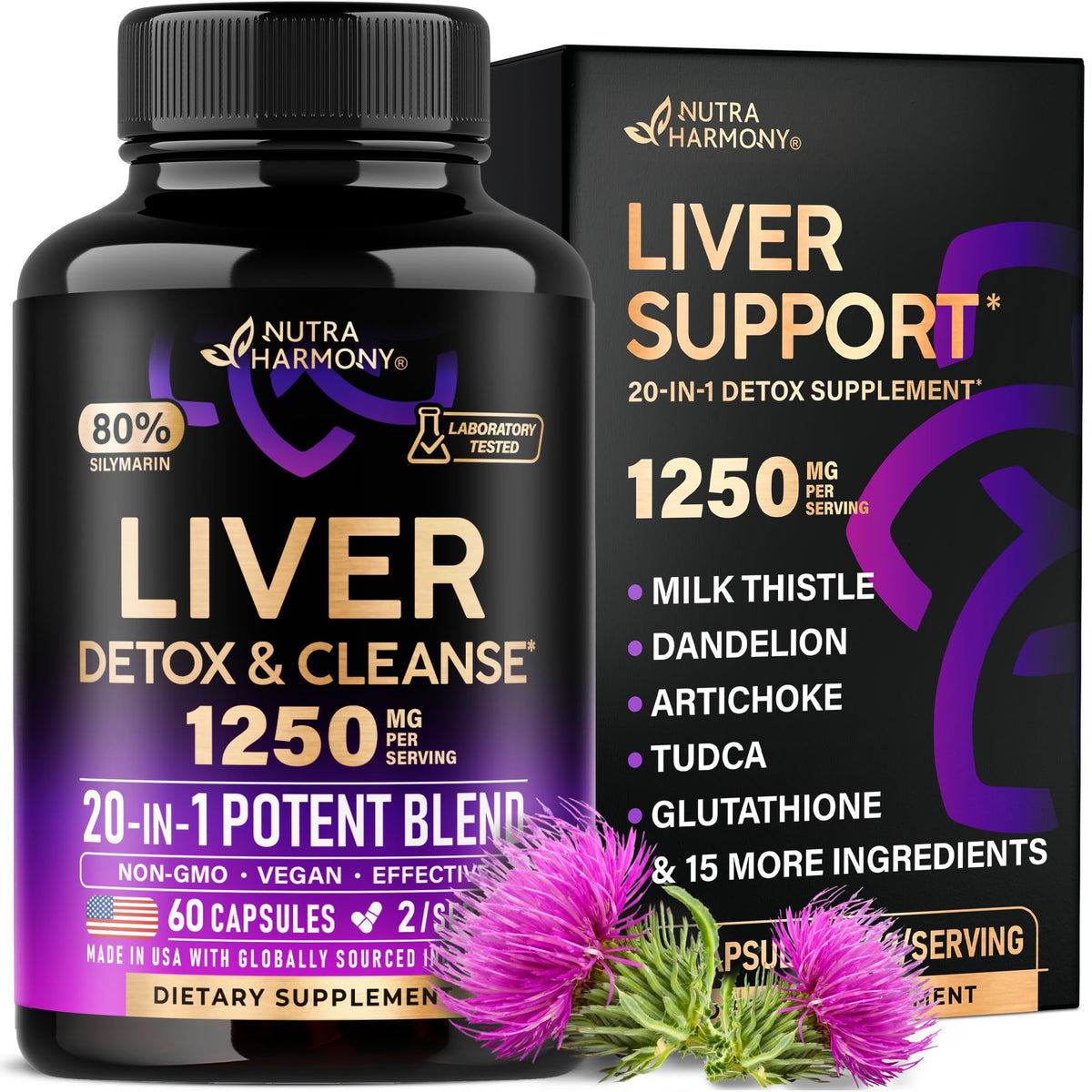 Bottle of Liver Cleanse Detox with Milk Thistle