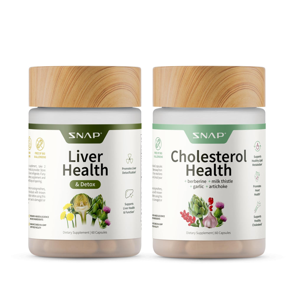 Snap Supplements Liver Health & Detox + Cholesterol Health bundle packaging