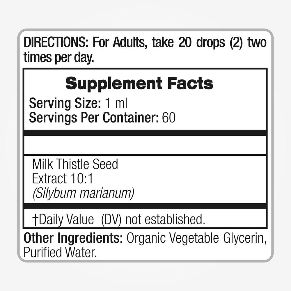 Liver health support with milk thistle drops