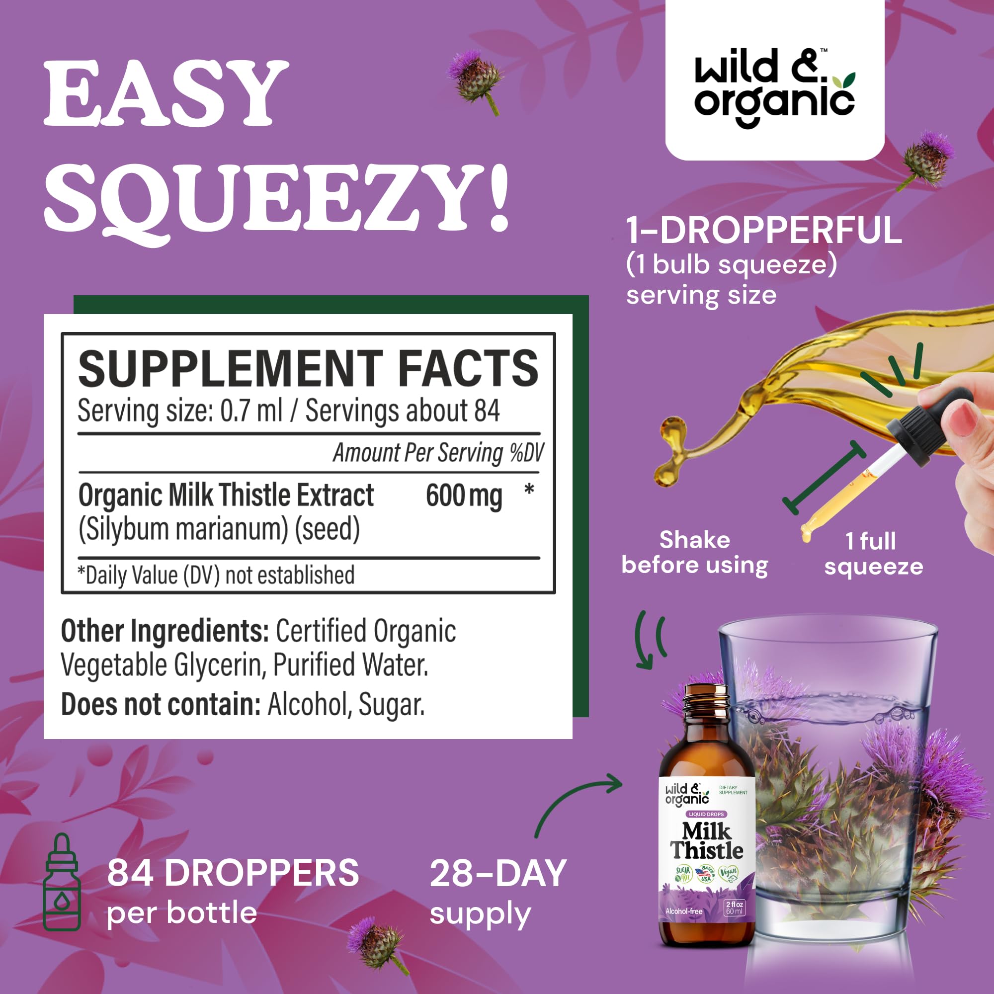 Liver detox tincture bottle with dropper