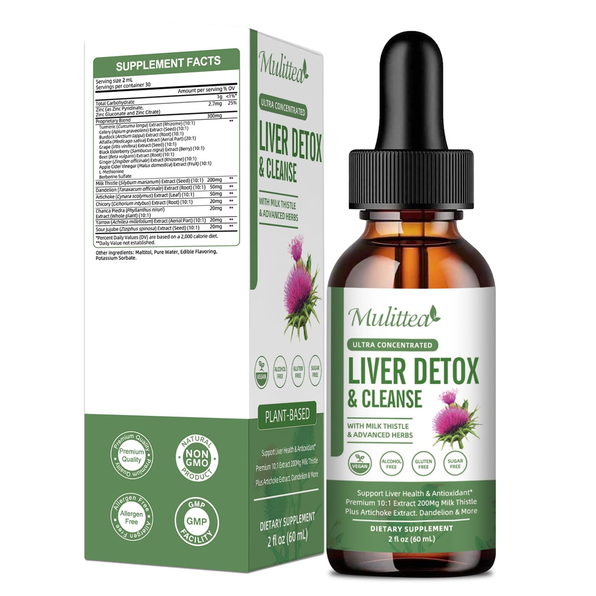 Bottle of Liver Health & Lymphatic Drainage Drops with dropper