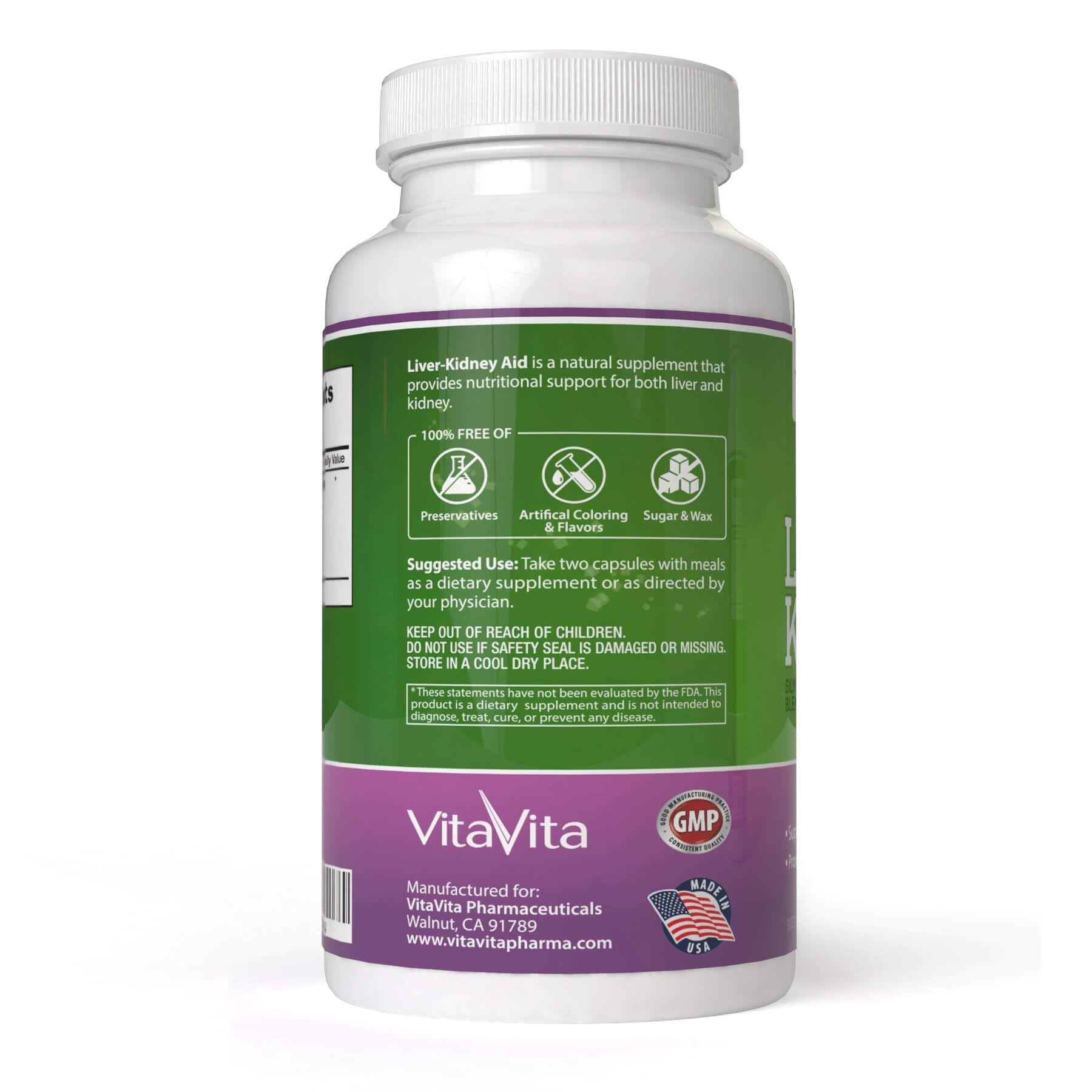 Product label with ingredients and certifications