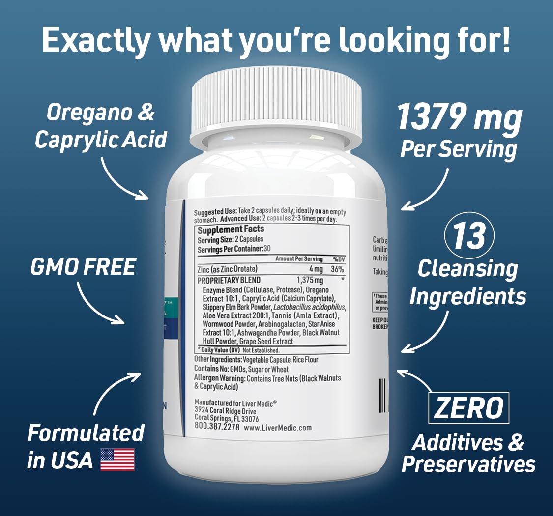 Probiotic digestive enzyme capsules displayed with natural ingredients