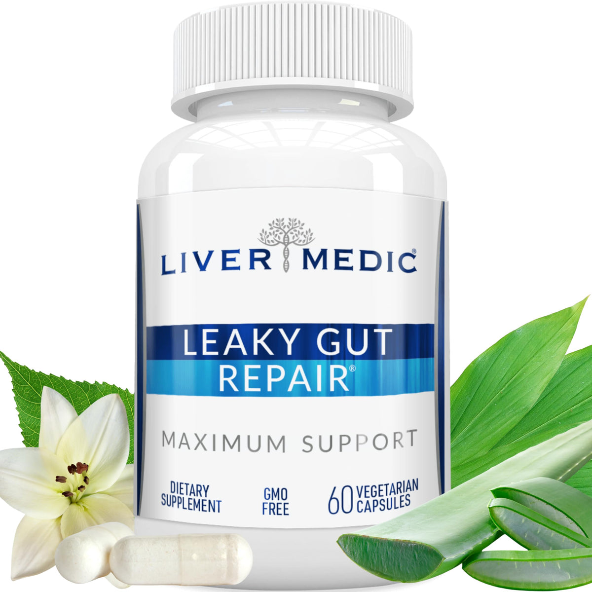 Liver Medic Leaky Gut Repair bottle on white background